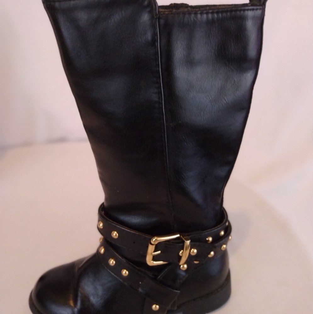 Piper Black Studded Riding Boot - Picture 5 of 14